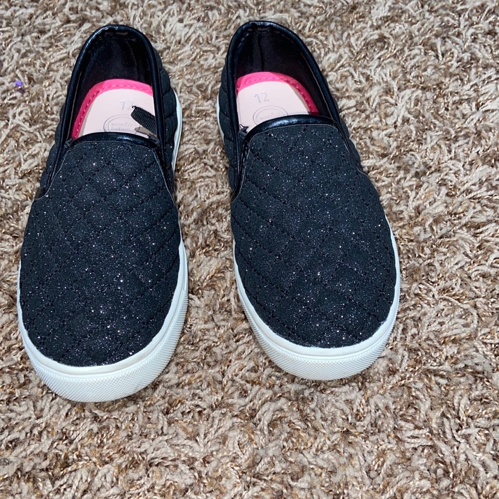 Girls Sparkly Slip on Shoes size 12.   Good Shape.